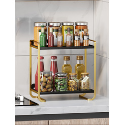 Органайзер для косметики настольный Happy Home HH-034B (черный/золотой)