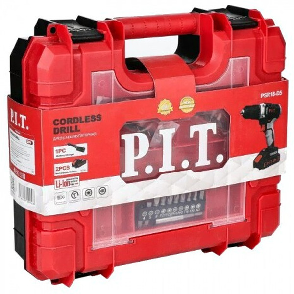 Набор электроинструментов P.I.T. PSR18-D5 + PWS125-C6 (шуруповерт, болгарка)
