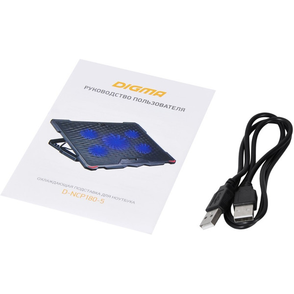 Подставка для ноутбука Digma D-NCP180-5 (черный)