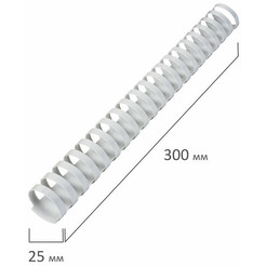 Пластиковые пружины для переплета BRAUBERG A4 25 мм 50 шт 530929 (белый)