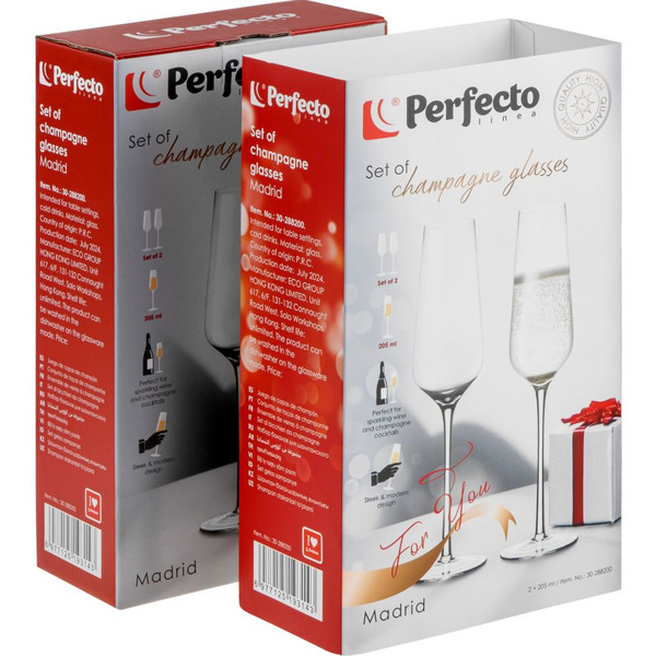 Набор бокалов для шампанского Perfecto Linea Madrid 30-288200 (2 шт)