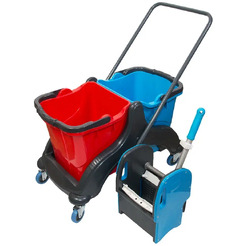 Тележка для уборки двухведерная с отжимом UCTEM CK756/S