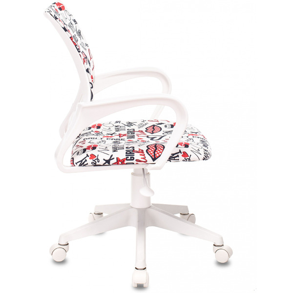 Кресло Бюрократ Burokids 1W (мультиколор красные губы/пластик белый)