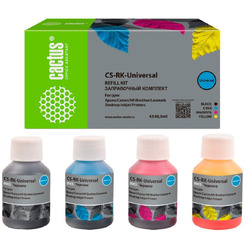 Заправочный набор Cactus CS-RK-Universal (голубой/пурпурный/желтый/черный)