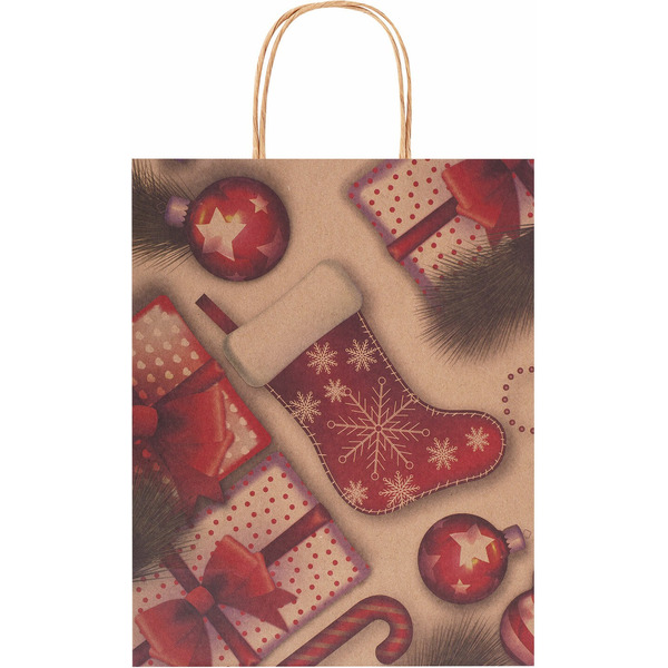 Пакет подарочный Золотая сказка Christmas Kraft 591961 (26×13×32 см)