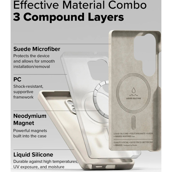 Чехол Ringke SILICONE MAGNETIC для Galaxy S25 Ultra STONE