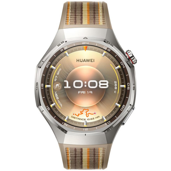 Смарт-часы HUAWEI Watch GT 6 Pro 46mm (ATM-B29) серебристый, с коричневым плетеным ремешком
