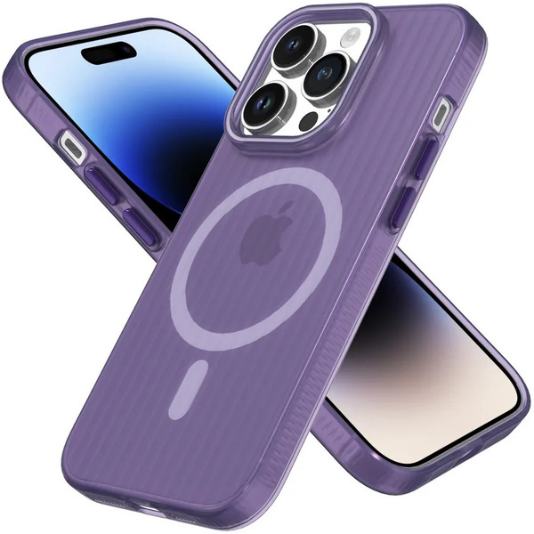 Задняя накладка CASE Translucent Strip Apple iPhone 14 Pro (фиолетовый)