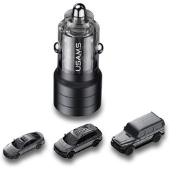 Автомобильное зарядное USAMS US-CC176 C36, 95W, 2USB (A+C), черный