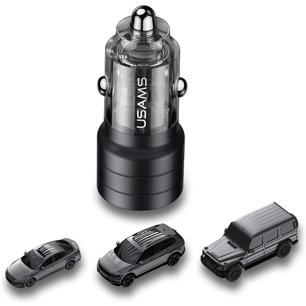Автомобильное зарядное USAMS US-CC176 C36, 95W, 2USB (A+C), черный