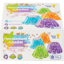 Набор игрушек-антистресс GENIO KIDS-ART  "Мялка-жмялка", прозрачная LIZ38