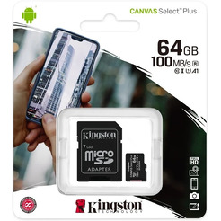 Карта памяти Kingston Canvas Select Plus microSDXC 64Gb (SDCS2/64GB)