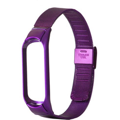 Ремешок Bingo Stainless Grid для Xiaomi Mi Band 3/4 Фиолетовый
