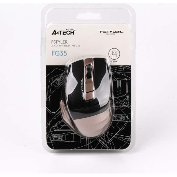 Мышь A4TECH FSTYLER FG35 золотистый/черный