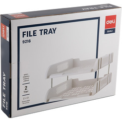 Лоток для бумаг горизонтальный DELI 9216GRAY