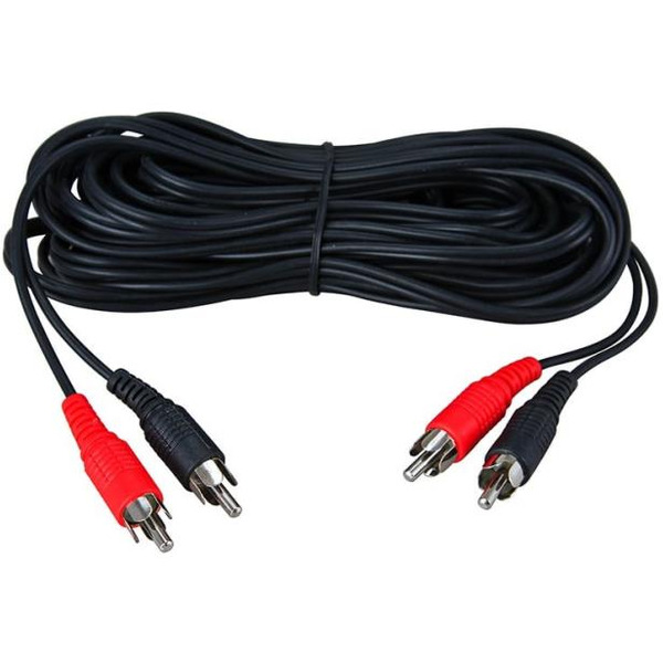 Шнур REXANT 17-0106 (2 RCA - 2 RCA, 5м, черный)