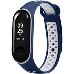 Ремешок BINGO Sport для Xiaomi Mi Band 3/4 (синий/белый)