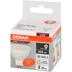 Светодиодная лампа OSRAM LVMR1675 10SW/830 230V GU5.3 10X1