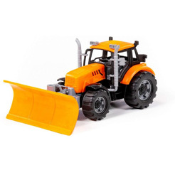 Трактор Полесье Прогресс с лопатой-отвалом инерционный (оранжевый) 91765