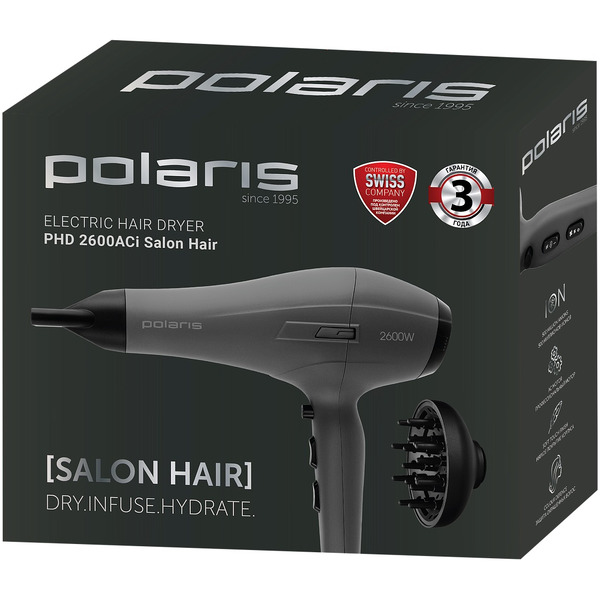Фен POLARIS PHD 2600ACi Salon Hair (серый)