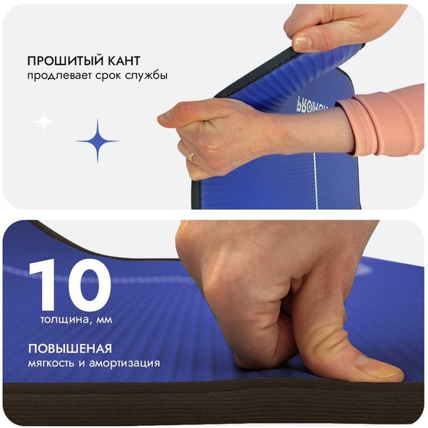 Коврик для йоги и фитнеса Proiron К18610НС (синий)