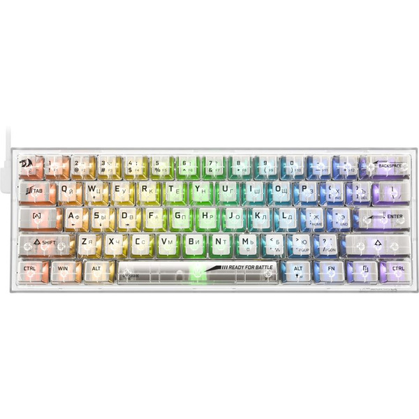 Клавиатура Redragon Fizz (белый/прозрачный) 71736