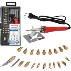 Набор для выжигания и пайки BRAUBERG 664701 (20 насадок+нож, в пластиковом кейсе)
