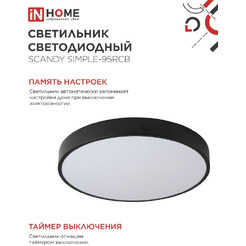Светильник светодиодный IN HOME SCANDY SIMPLE-95RCB (4690612057347)