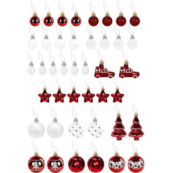 Шары елочные ЗОЛОТАЯ СКАЗКА Red and White Shine 592589 (красный/белый)