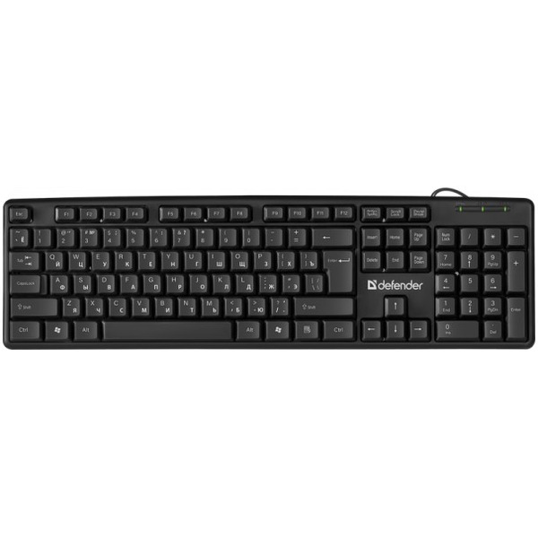 Проводная клавиатура Defender Element HB-520 USB RU, черный, Артикул 45522