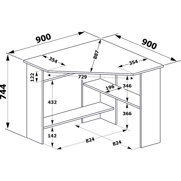 Стол для компьютера Сокол КСТ-02 (дуб сонома)