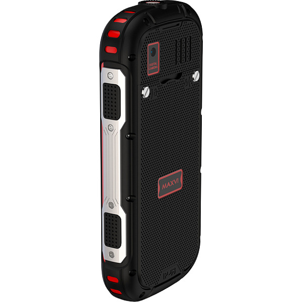 Мобильный телефон Maxvi R2 up + ЗУ WC-112 (черный/красный)