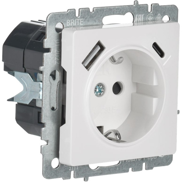 Розетка IEK Brite BR-R14-16-U22-018-K01