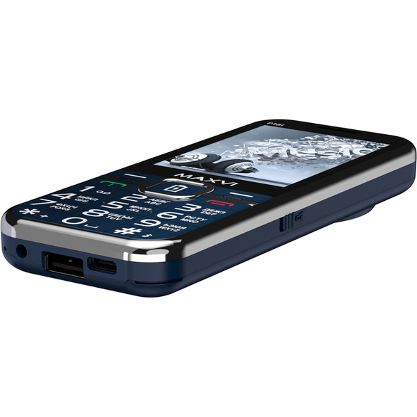 Мобильный телефон Maxvi P18i +ЗУ WC-114 (синий)