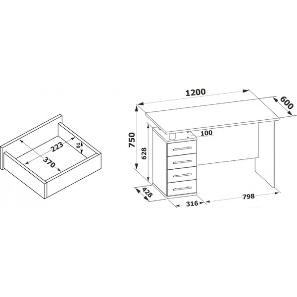 Стол Сокол КСТ-106.1 (дуб юкон)