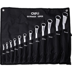Набор накидных изогнутых ключей Deli EDL150012A