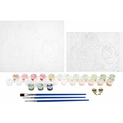 Картина по номерам ОСТРОВ СОКРОВИЩ «Бело-розовые розы» 663286