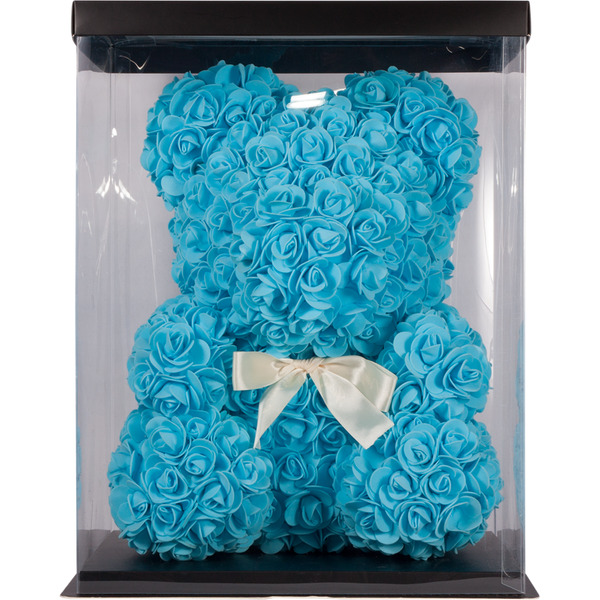 Мишка из роз TEDDY ROSE BEAR голубой (8005)
