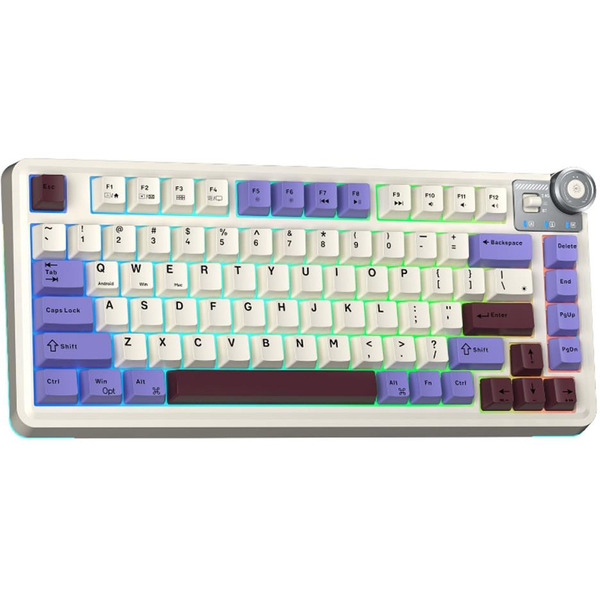 Клавиатура AULA AU75 (бежевый/фиолетовый/красный)