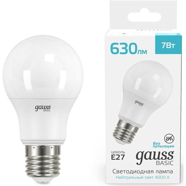 Лампа Gauss Basic LED-M A60 7W 630lm 4000K Е27 10202272