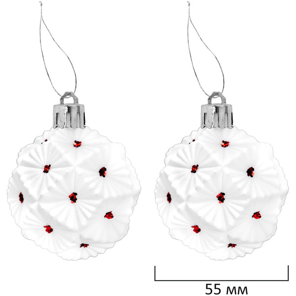 Шары елочные ЗОЛОТАЯ СКАЗКА Red and White Shine 592589 (красный/белый)