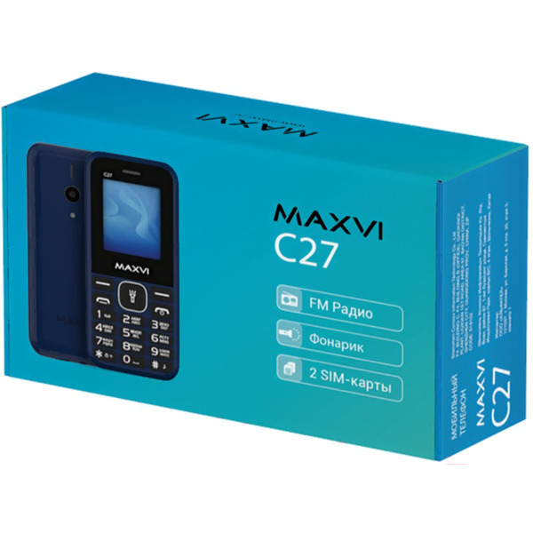 Мобильный телефон MAXVI C27+ ЗУ WC-112 (черный)
