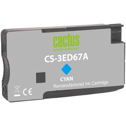 Картридж струйный Cactus CS-3ED67A 712 голубой (29мл) для HP DJ T230/T630/T650