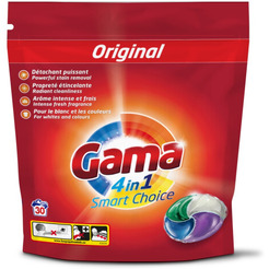 Капсулы для стирки GAMA Smart Choice 4-в-1 (30 шт*22г)