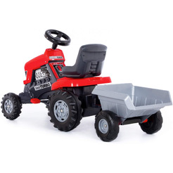 Каталка-трактор с педалями Turbo с полуприцепом Полесье 52681
