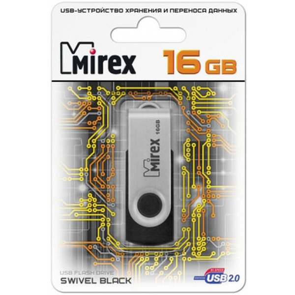 USB Flash MIREX Swiwel Black 16GB (13600-FMURUS16)