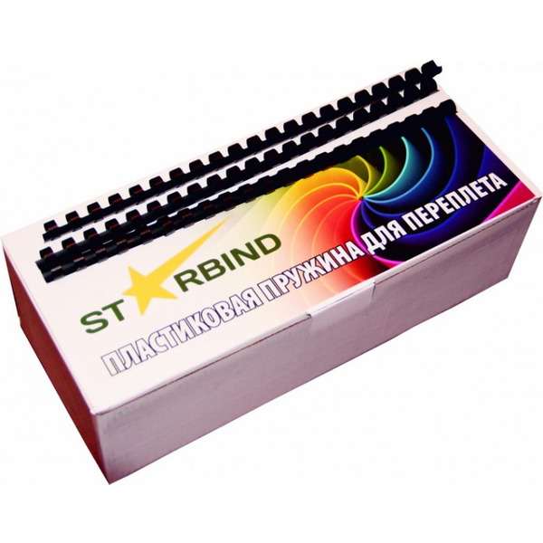 Пластиковые пружины для переплета STARBIND 22 мм черные 50шт./ BP22BkSB