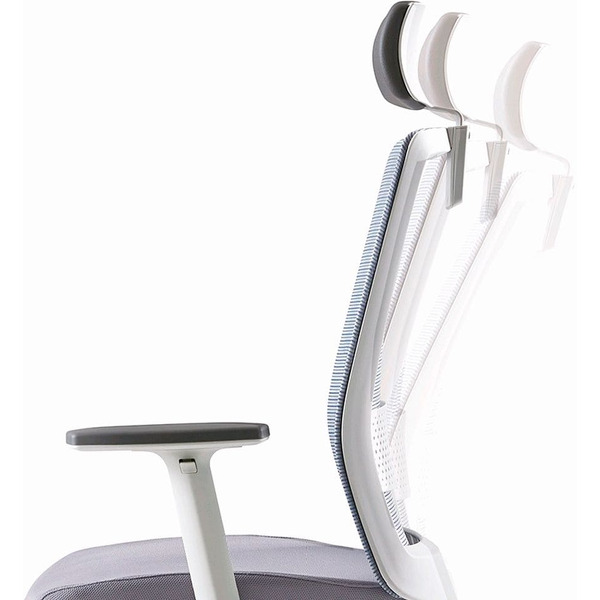 Кресло BESTUHL S30 (белая рама, спинка-сетка черн., сиденье-ткань серый)