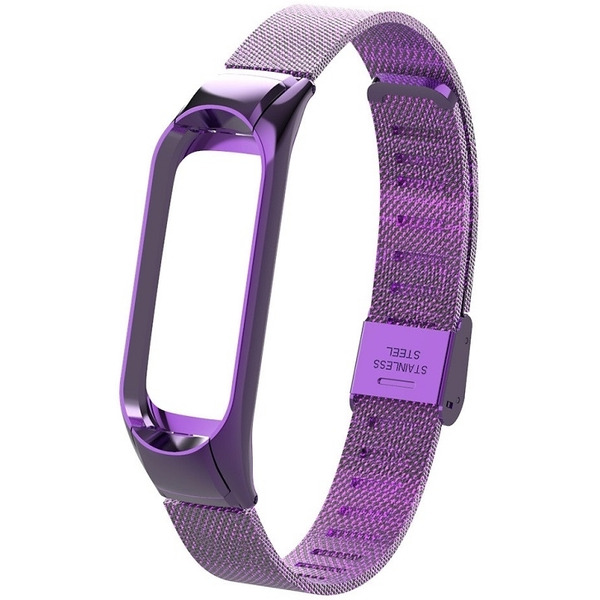 Ремешок Bingo Stainless Grid для Xiaomi Mi Band 3/4 Фиолетовый