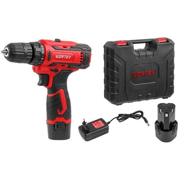 Дрель-шуруповерт WORTEX BD 1220 Li 1329356 (с 2-мя АКБ, кейс)